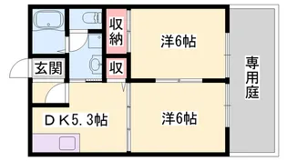 フラワーハイツ B棟【1階】の間取り
