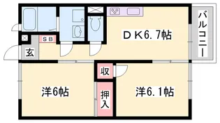 カーサ正保橋【2階】の間取り