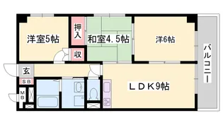 ファミーユ網干【3-F号室】の間取り
