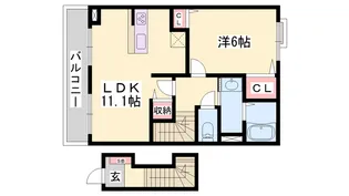 シャンドフルールC【202号室】の間取り
