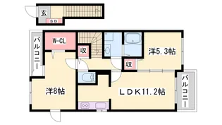 ソレイユ壱番館B【204号室】の間取り