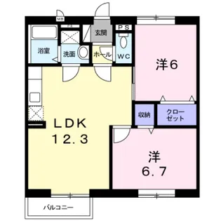 シャルマンホームB【1階】の間取り