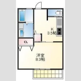 コスモポート新田【1階】の間取り