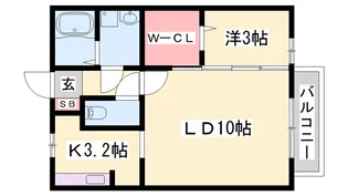 エクセル英賀保八十八 A棟【1階】の間取り
