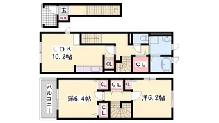 ソレアード トーレ【2階】の間取り