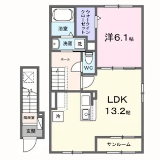 サントーク ヌーヴォー【201号室】の間取り