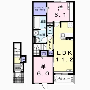 オイコスオニロ 相生B【201号室】の間取り