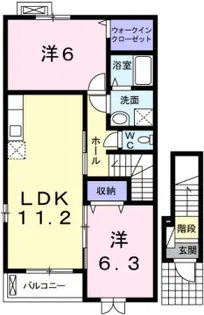 プルメリア Ⅱ【2階】の間取り