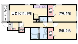 パイン グローブ【1階】の間取り