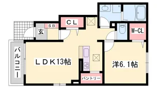 ウエスト ガーデン Ⅱ【1階】の間取り