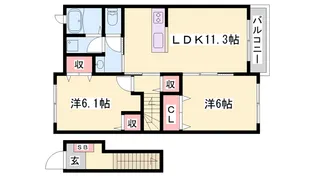 ネオヒルサイド【202号室】の間取り