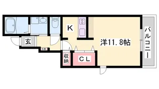 ディア ベルジュ【1階】の間取り