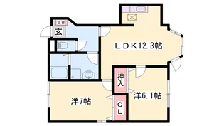 アメニティハウスB【1階】の間取り