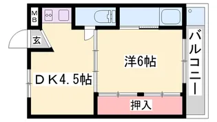 ビレッジハウス今在家【2-108号室】の間取り
