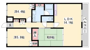 バレルビラ【402号室】の間取り