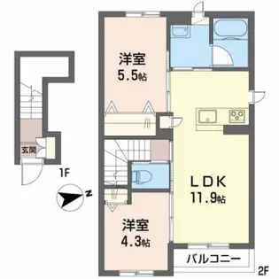 小野市上本町(カーサ・アザレア)【2階】の間取り