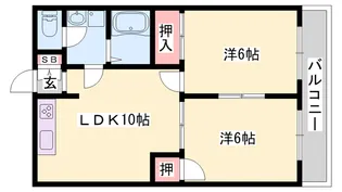 川井田ハイツ【202号室】の間取り