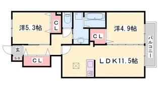 ローヤルヴィラ勝原【102号室】の間取り