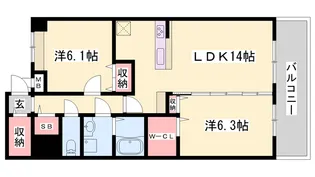 ポーシェガーデン2【6階】の間取り