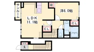 サンフローラ【2階】の間取り