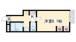 レオパレスゴールドリバー【108号室】の間取り