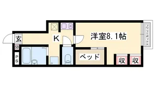レオパレスシャルマンドミール【108号室】の間取り