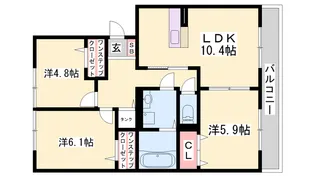 セジュールアカネ B棟【3階】の間取り