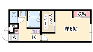 レオパレスBe Town【105号室】の間取り