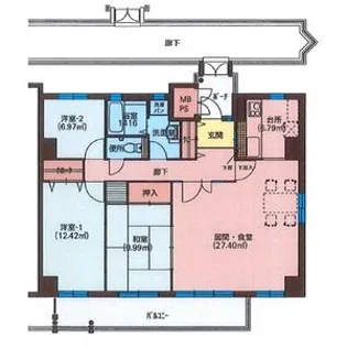 フィールトレイン【222号室】の間取り