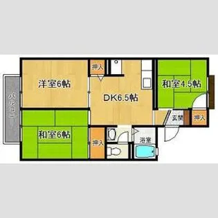 プレジール三木【2階】の間取り