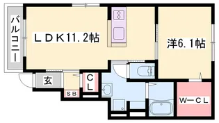 カーサドルチェB【102号室】の間取り