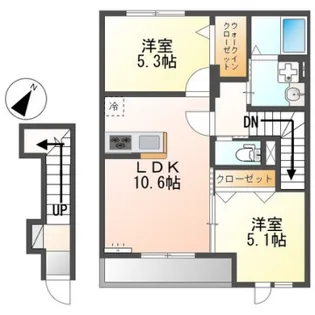 Nagisalle Ⅱ【205号室】の間取り