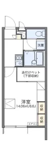 レオパレス南備後【102号室】の間取り