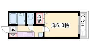 エフメゾン新在家【1-6号室】の間取り