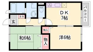 イーストビレッジ北野A【1階】の間取り