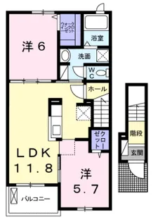グランデール興浜Ⅲ【204号室】の間取り
