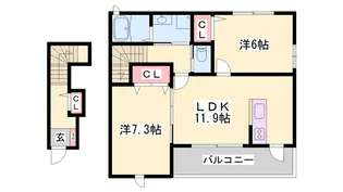 カーサ イリーデ【2階】の間取り