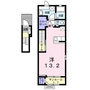 ラポール・メゾンB【2階】の間取り