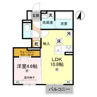 リアン平松 B棟【101号室】の間取り