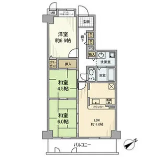 ルイシャトレ東加古川【8階】の間取り