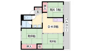 ビレッジハウス石生【2-103号室】の間取り