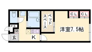 レオパレス社北谷【101号室】の間取り