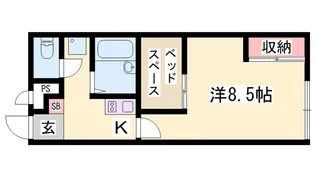 レオパレスプロスパーズ【205号室】の間取り