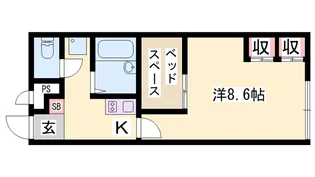レオパレスグルワール28【101号室】の間取り