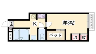 レオパレスエルポルトカーサ【108号室】の間取り