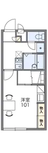 レオパレスエスポワールⅡ号館【101号室】の間取り