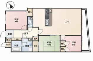 ライオンズマンション東加古川【4階】の間取り