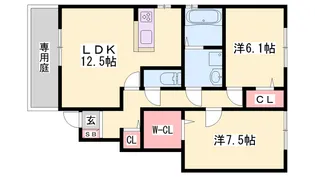 モダンコート曽根A棟【1階】の間取り