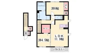 Villa正門通 B棟【2階】の間取り