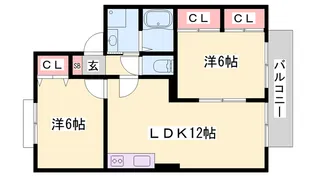 セジュール大津茂【1階】の間取り